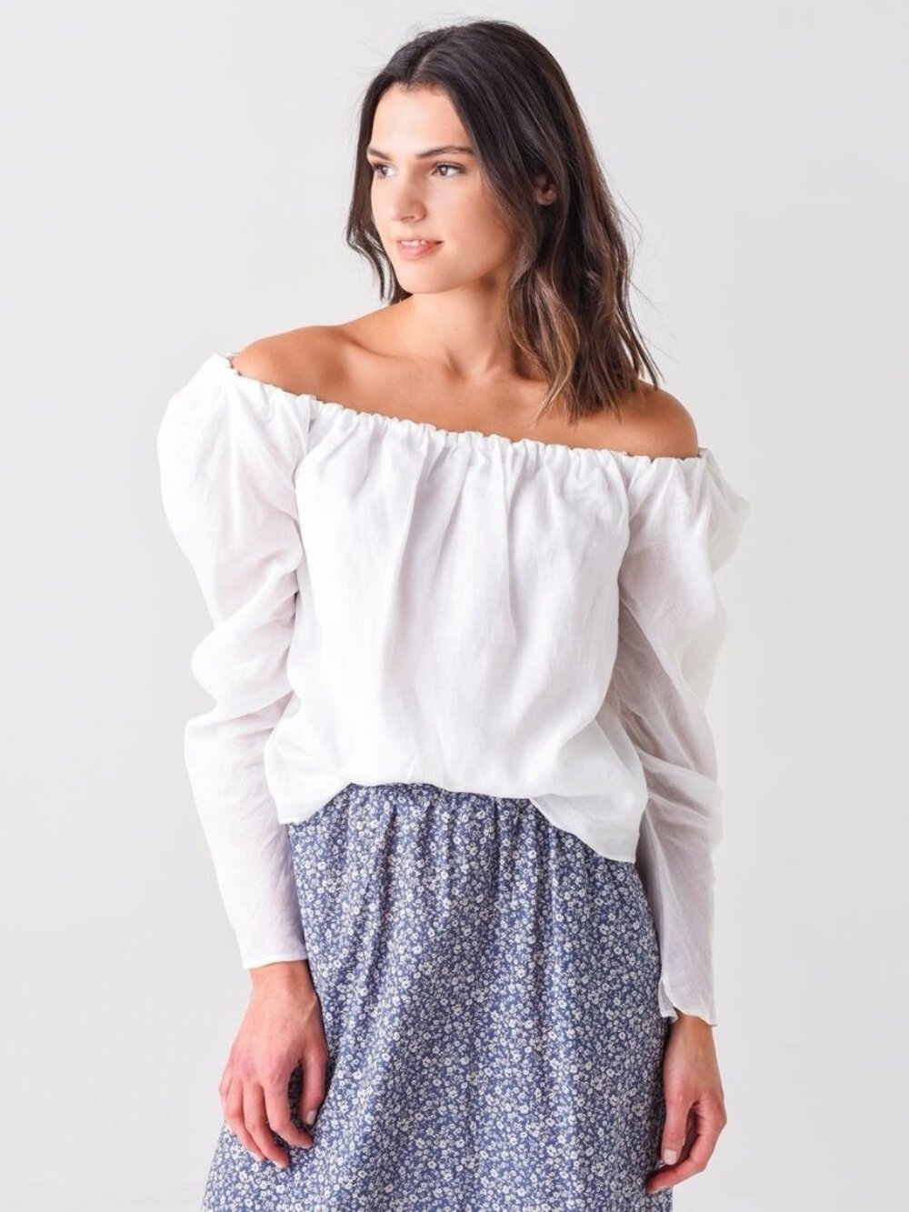 FRAME Off‎ the Shoulder Billow Top Peasant Blouse